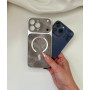 Джинсовий чохол сірого кольору MagSafe для iPhone 13 Pro Max під стиль iPhone 17/18 Pro Max
